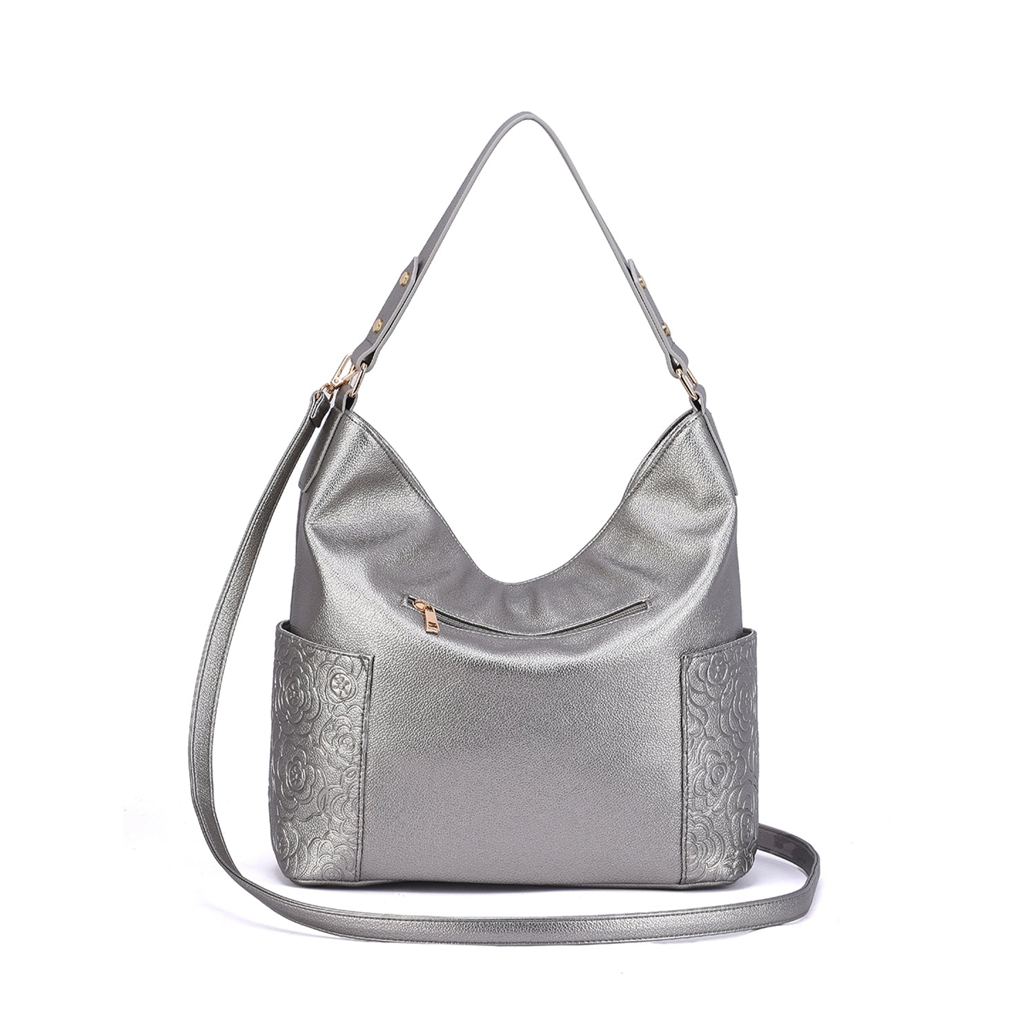 Ryder Hobo Bag with Floral Embossed Pockets