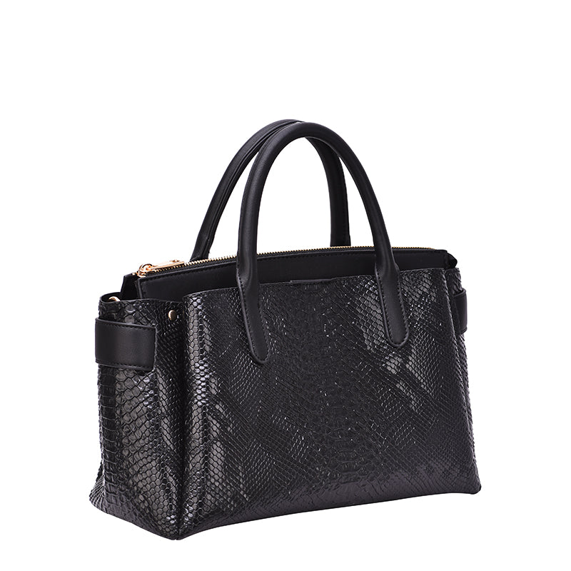 Maddie Snakeskin Embossed Satchel - Mellow World 