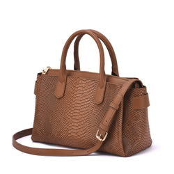 Maddie Snakeskin Embossed Satchel