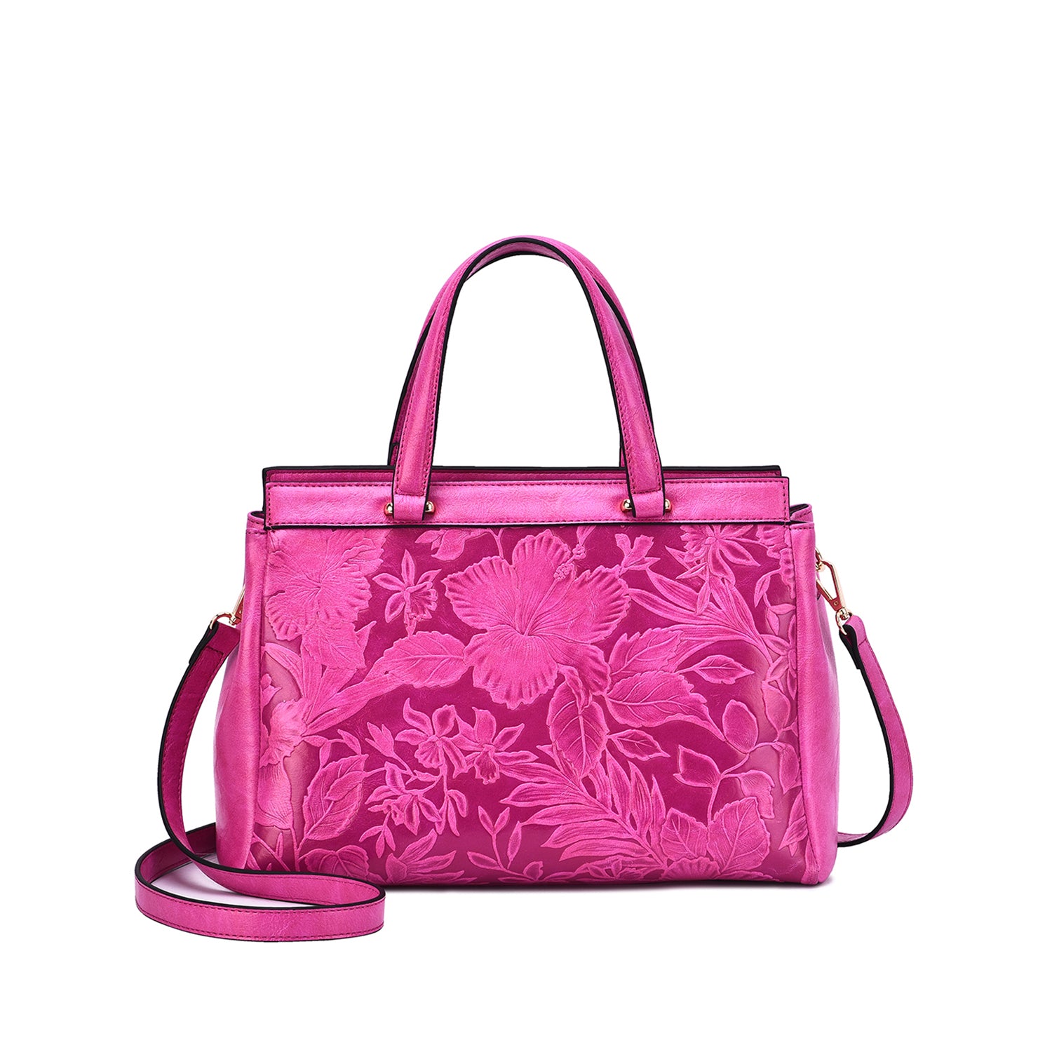 Salome Embossed Floral Satchel - Mellow World 