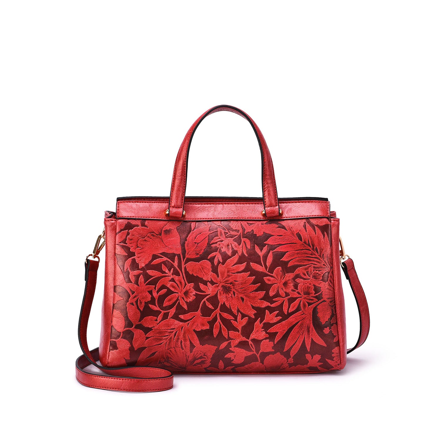 Salome Embossed Floral Satchel - Mellow World 