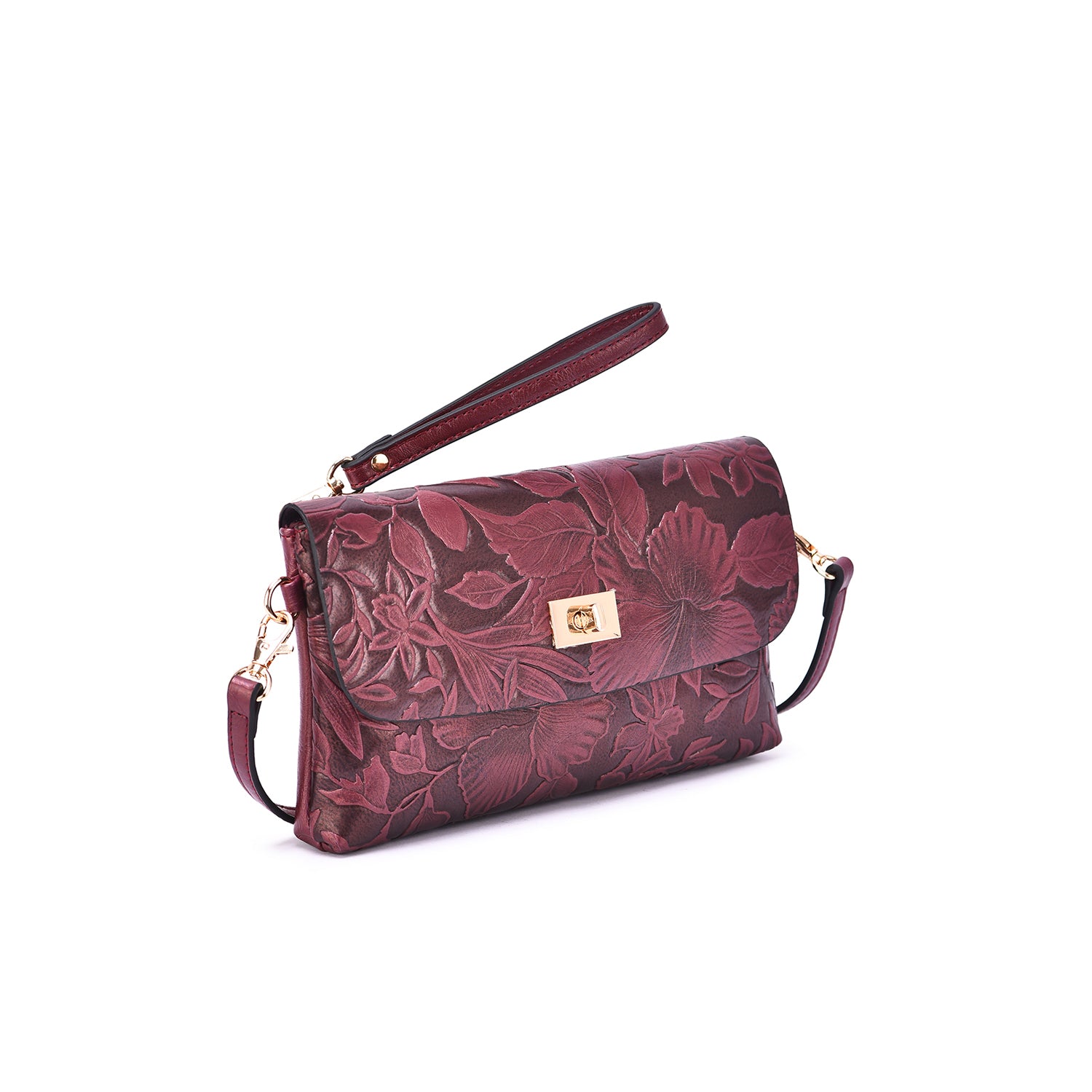 Sarita Embossed Floral Crossbody - Mellow World 