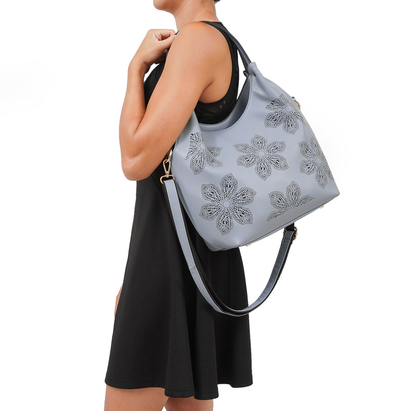 Elie Floral Laser Prints Hobo