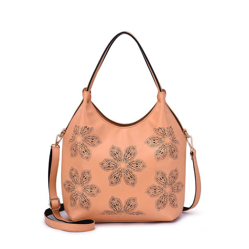 Elie Floral Laser Prints Hobo