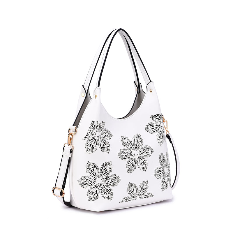 Elie Floral Laser Prints Hobo