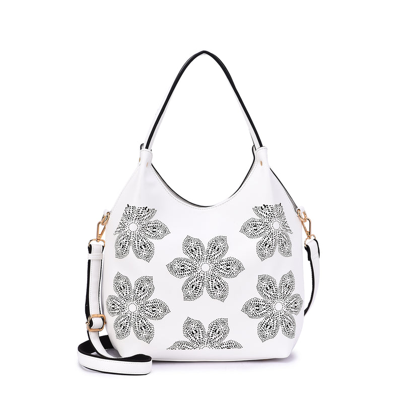 Elie Floral Laser Prints Hobo
