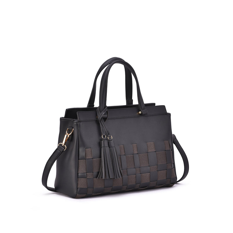 Adia Woven Trim Satchel