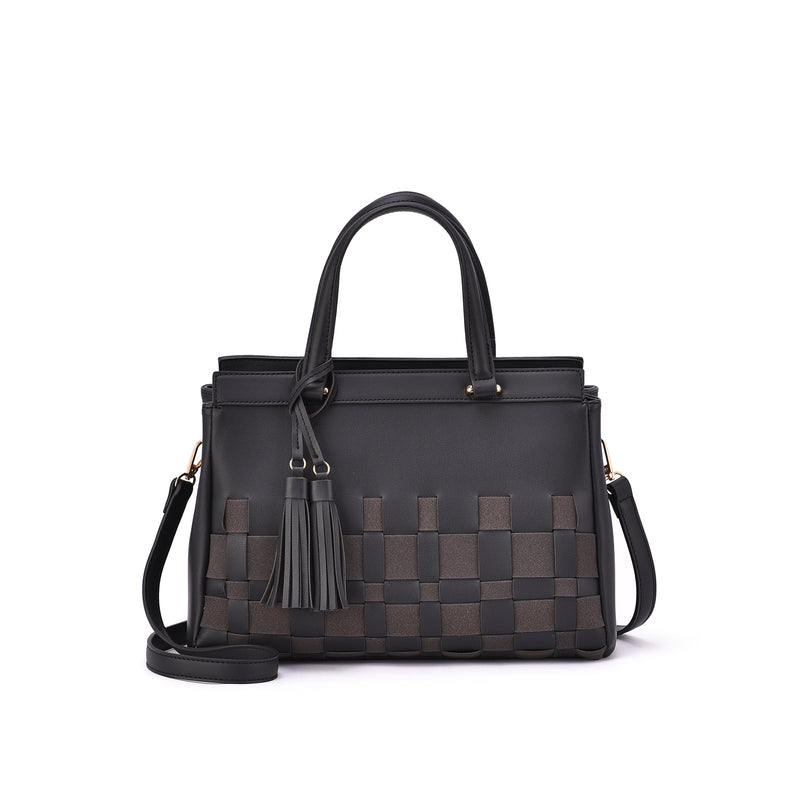 Adia Woven Trim Satchel