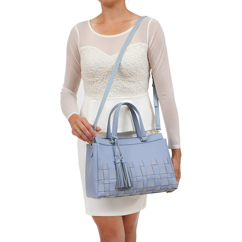 Adia Woven Trim Satchel