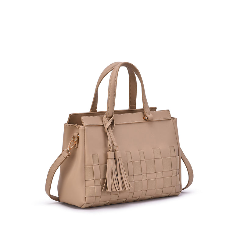 Adia Woven Trim Satchel