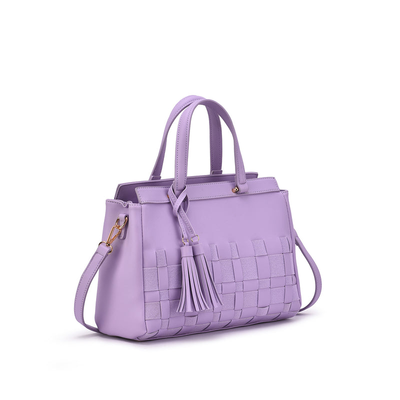 Adia Woven Trim Satchel