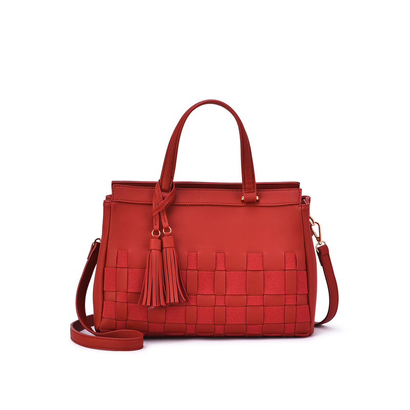 Adia Woven Trim Satchel