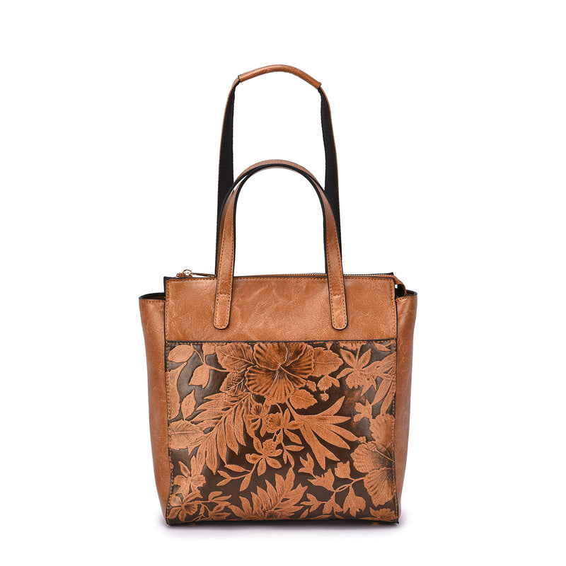 Shia 3D Embossed Floral Convertible Shoulder Bag/Backpack