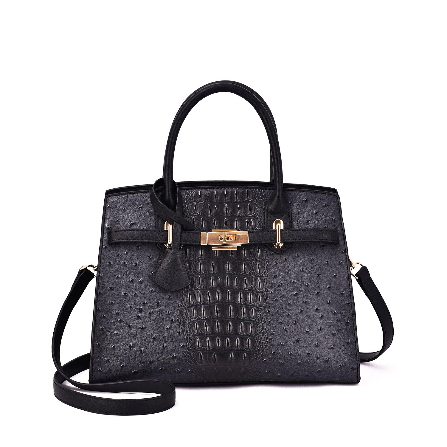 Virginia Ostrich Embossed Satchel - Mellow World 