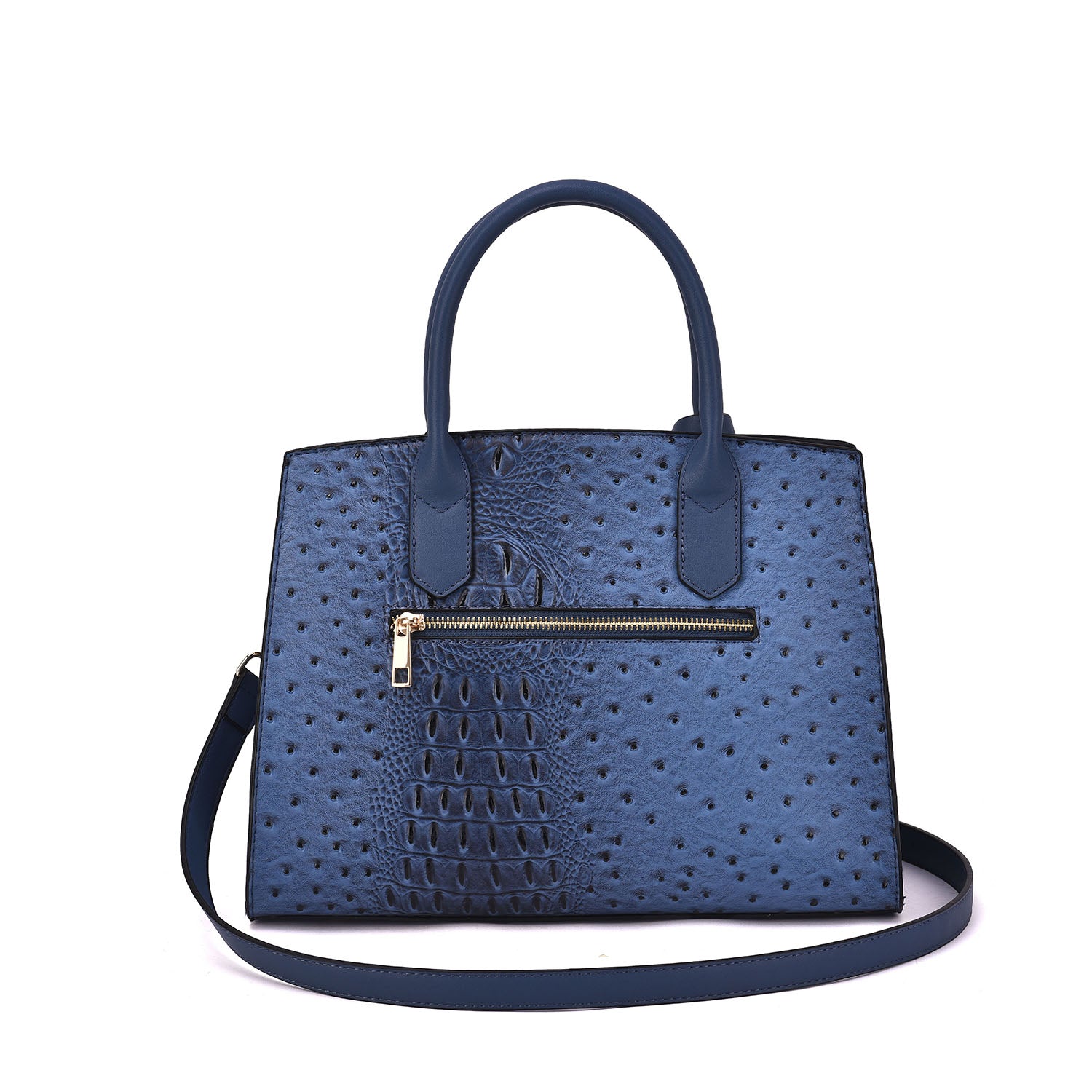 Virginia Ostrich Embossed Satchel - Mellow World 