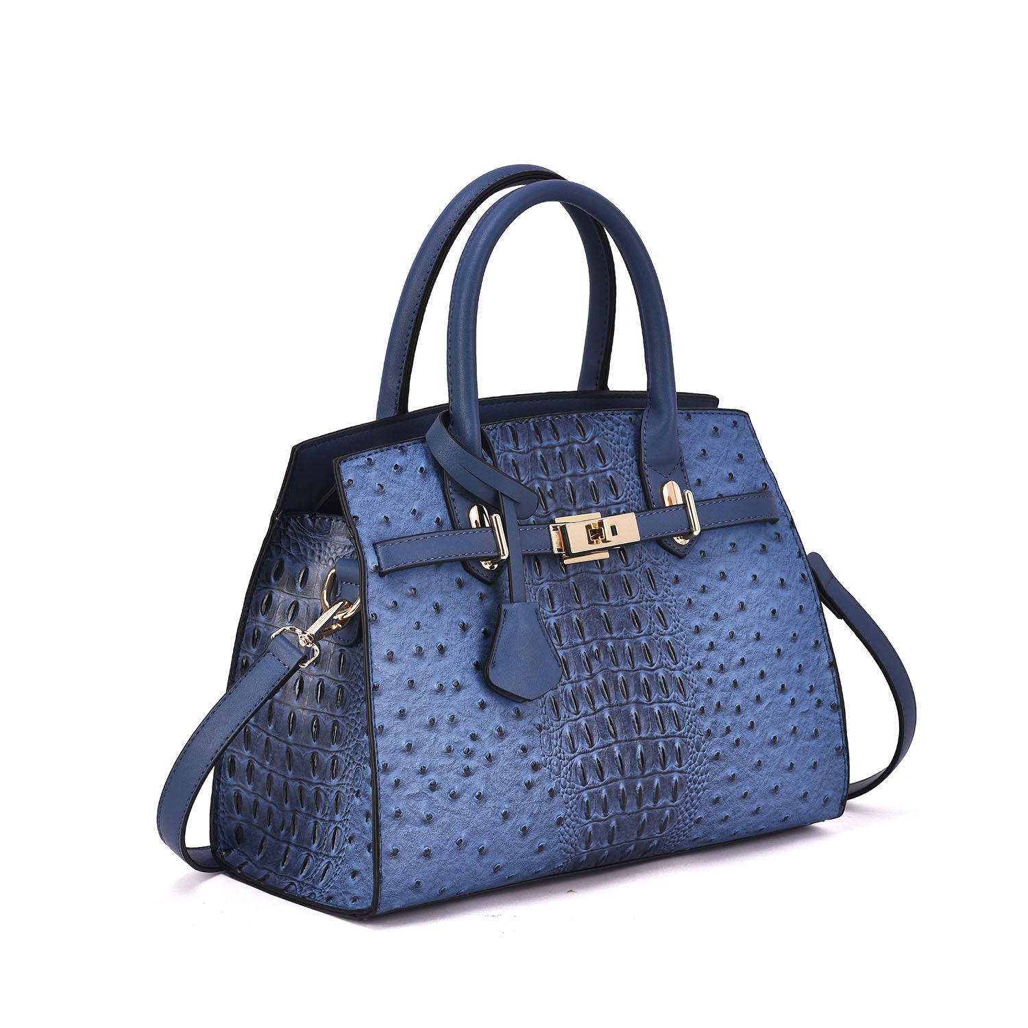 Virginia Ostrich Embossed Satchel - Mellow World 