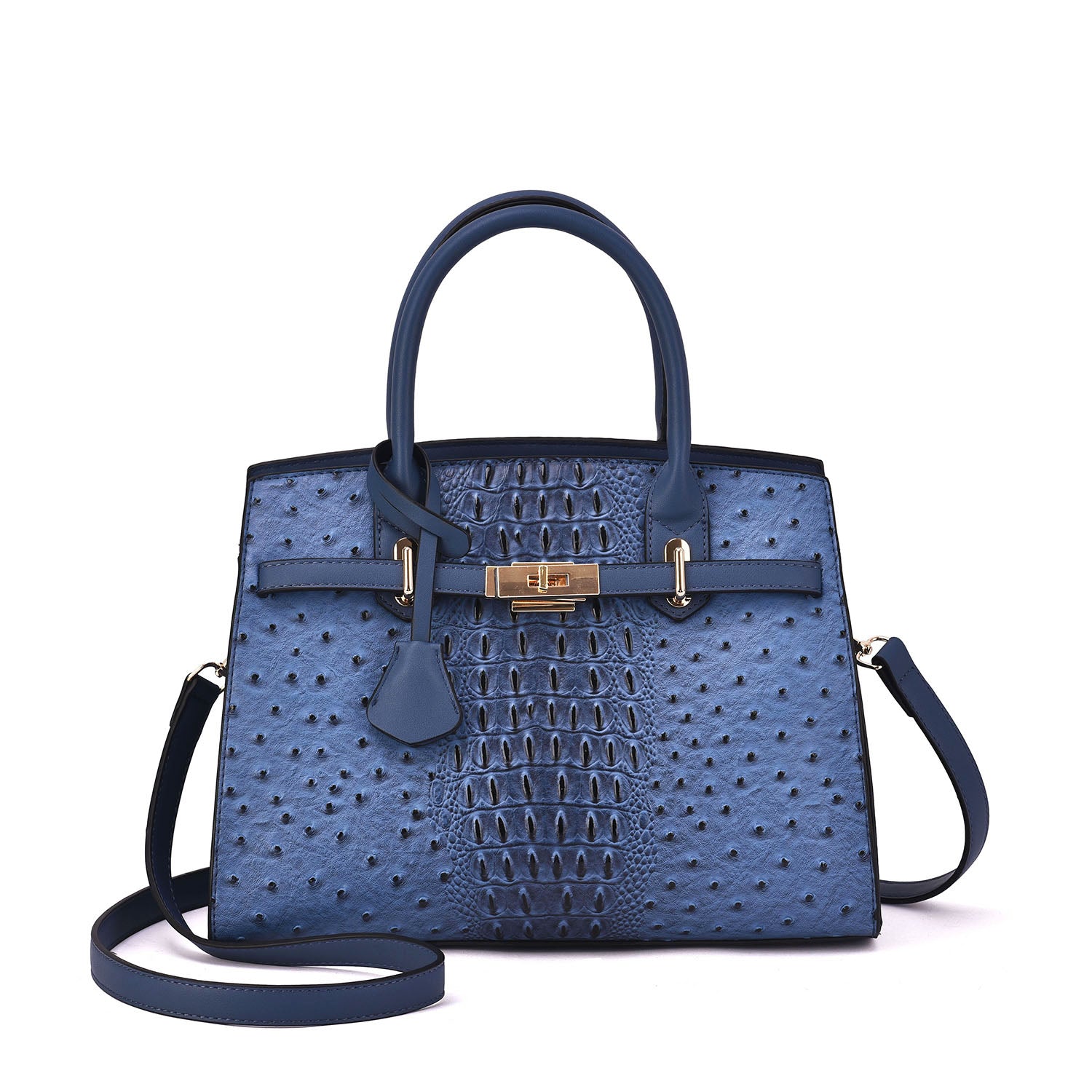 Virginia Ostrich Embossed Satchel - Mellow World 