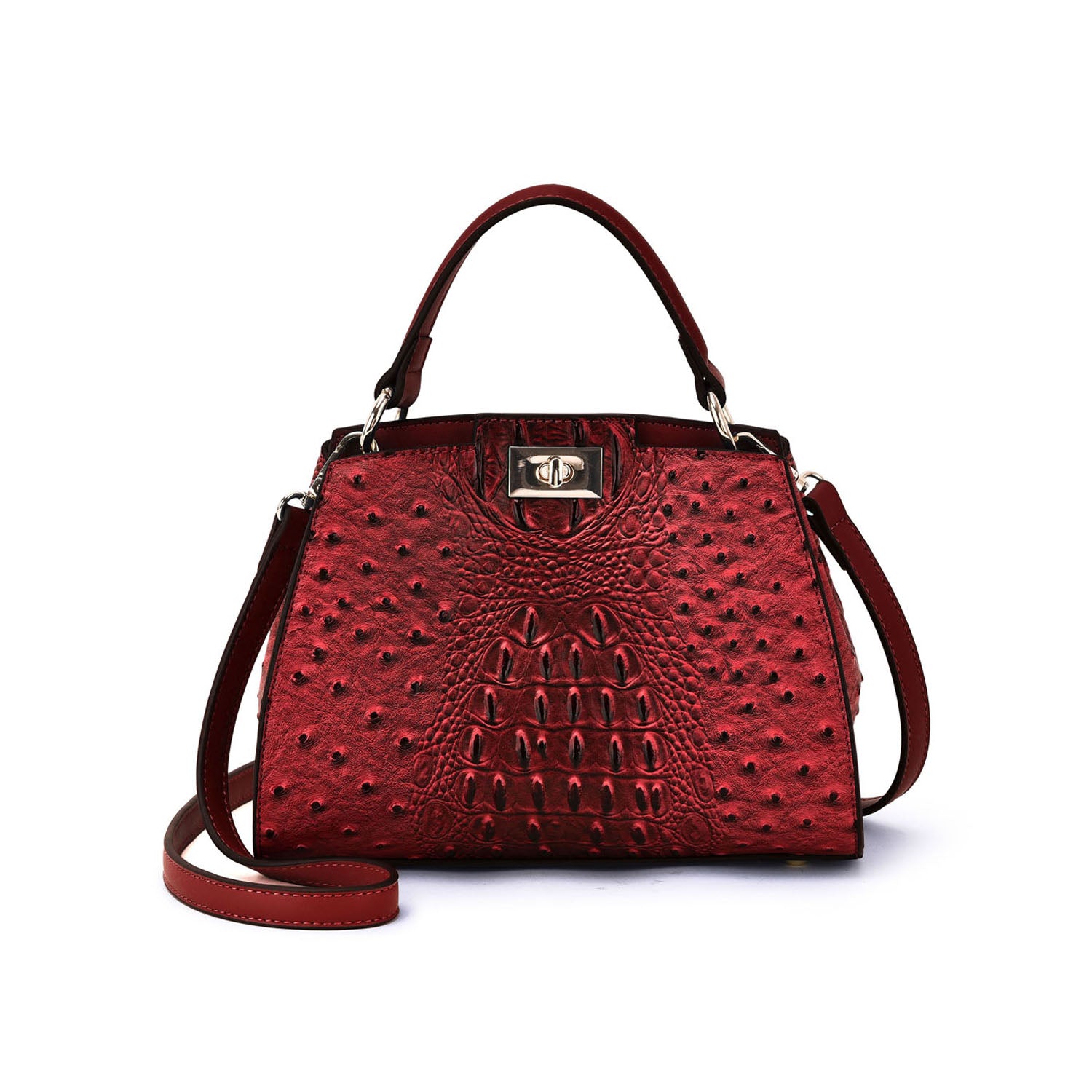 Ostrich Leather Crossbody Bag - Reggenza