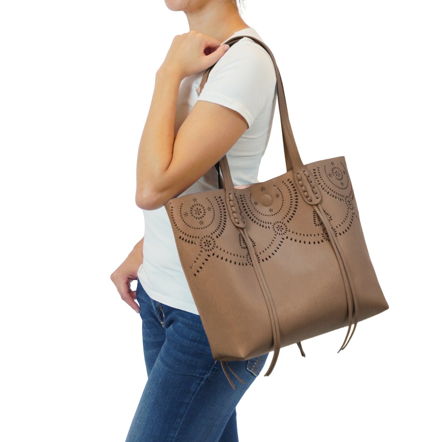 Camille Perforated 3-in-1 Tote - Mellow World 