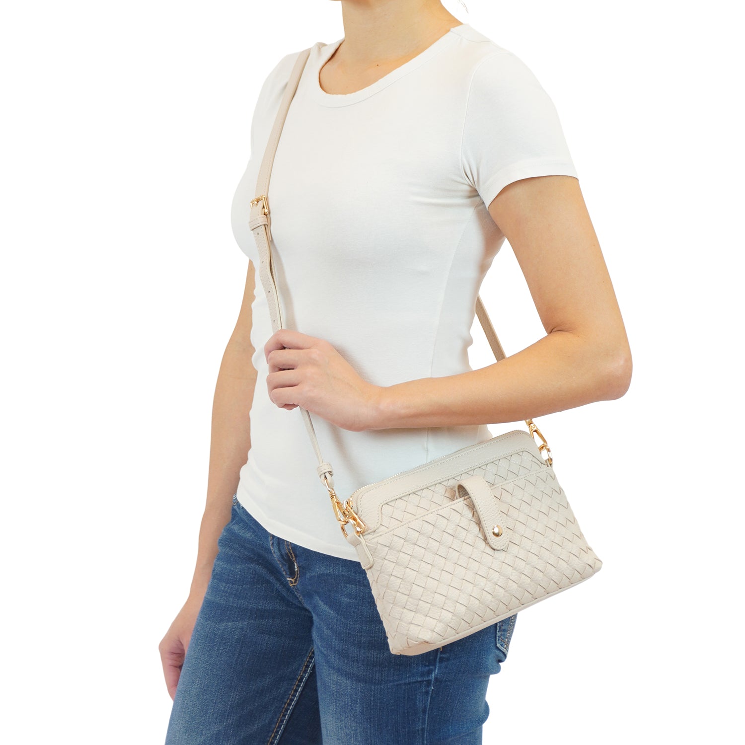 Isla Woven Embossed Crossbody Bag - Mellow World 