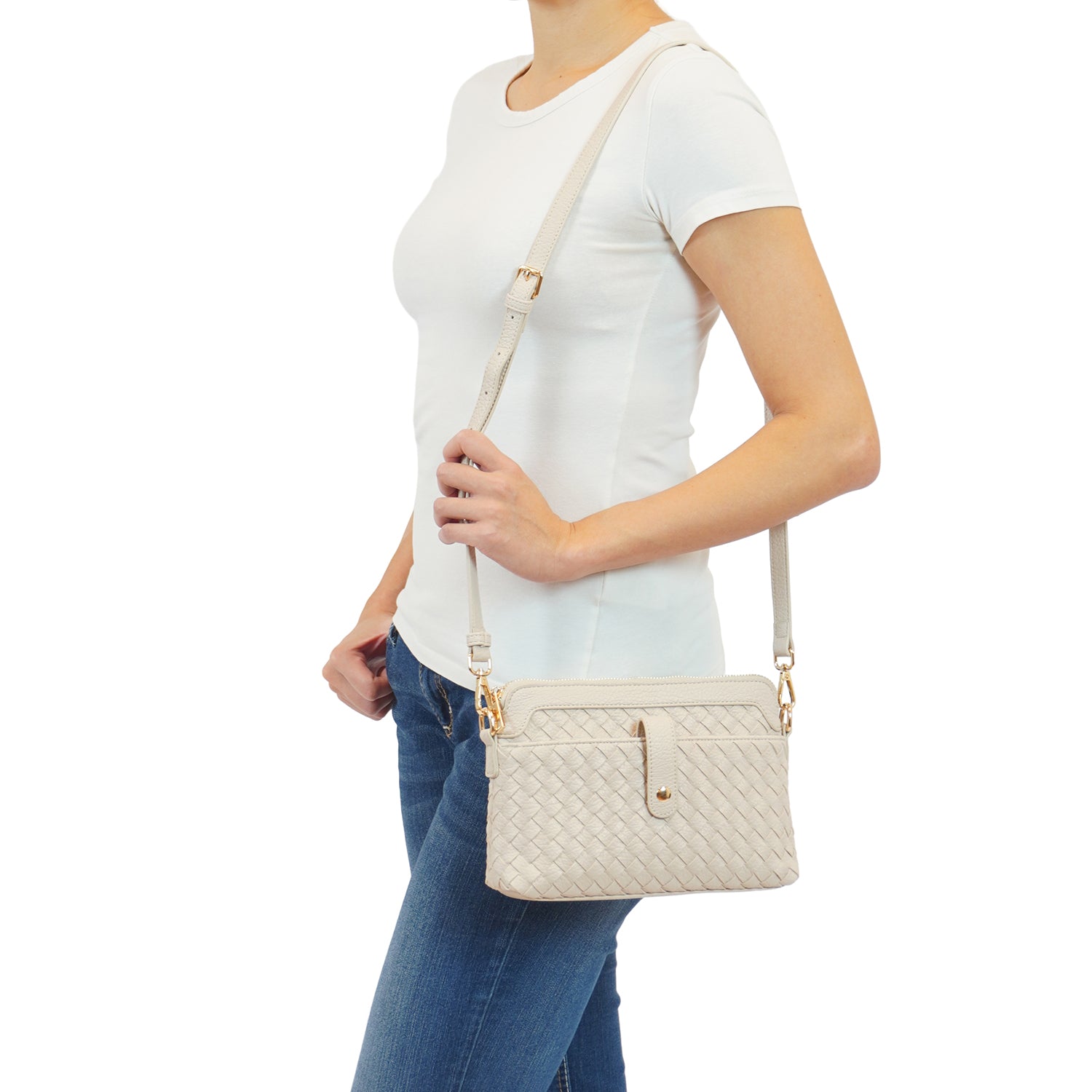 Isla Woven Embossed Crossbody Bag - Mellow World 