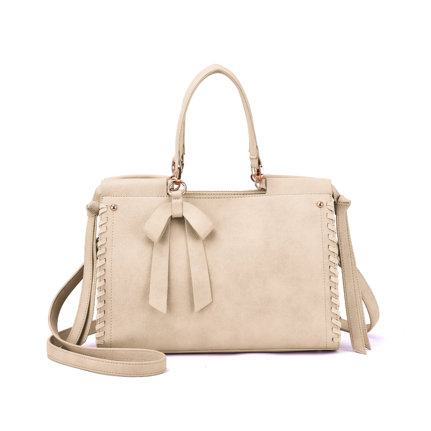 Cosette Satchel with Whipstitch Trim