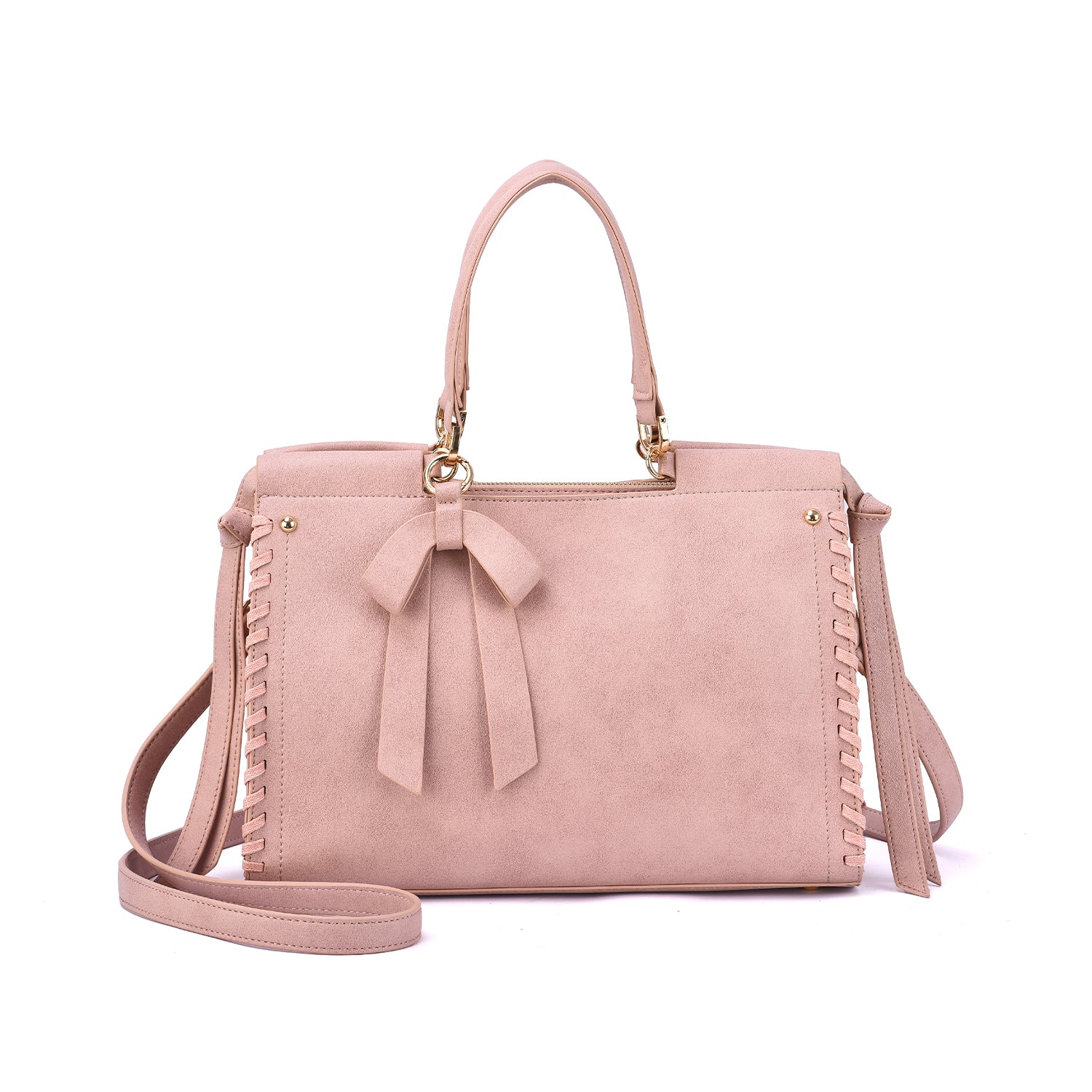 Cosette Satchel with Whipstitch Trim