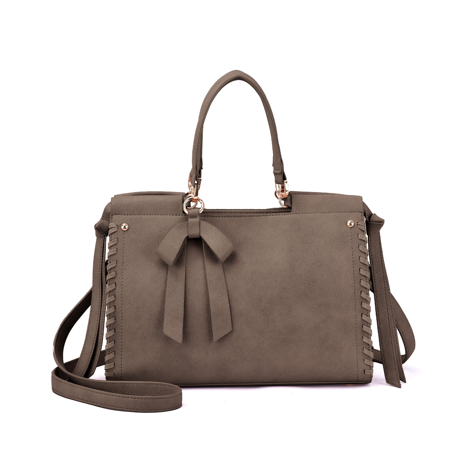 Cosette Satchel with Whipstitch Trim