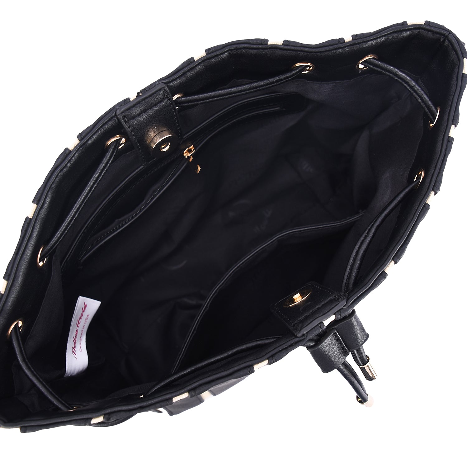 Marla Two-Toned Drawstring Bucket Bag with Pouch