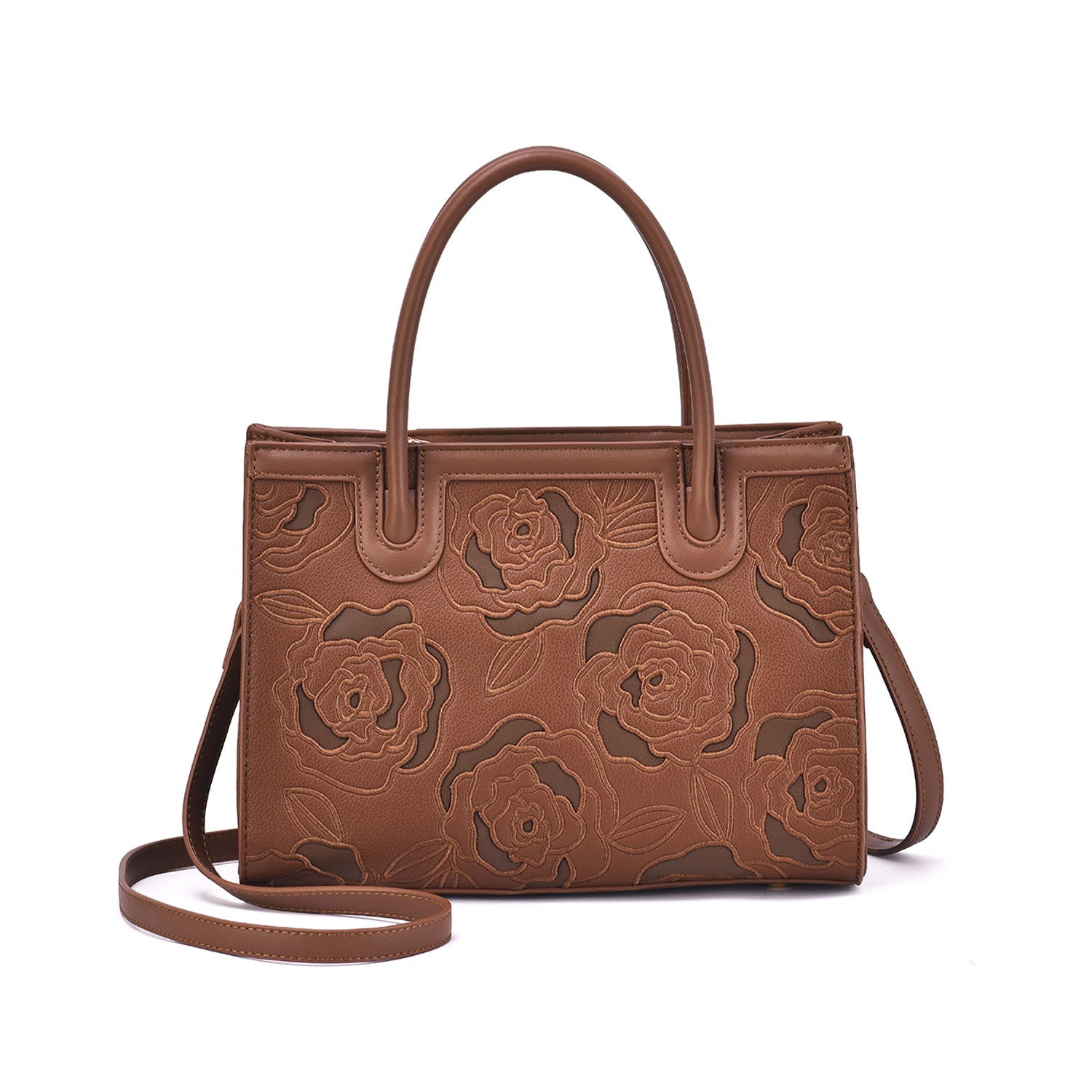 Darla Embossed Floral Structured Handbag - Mellow World 