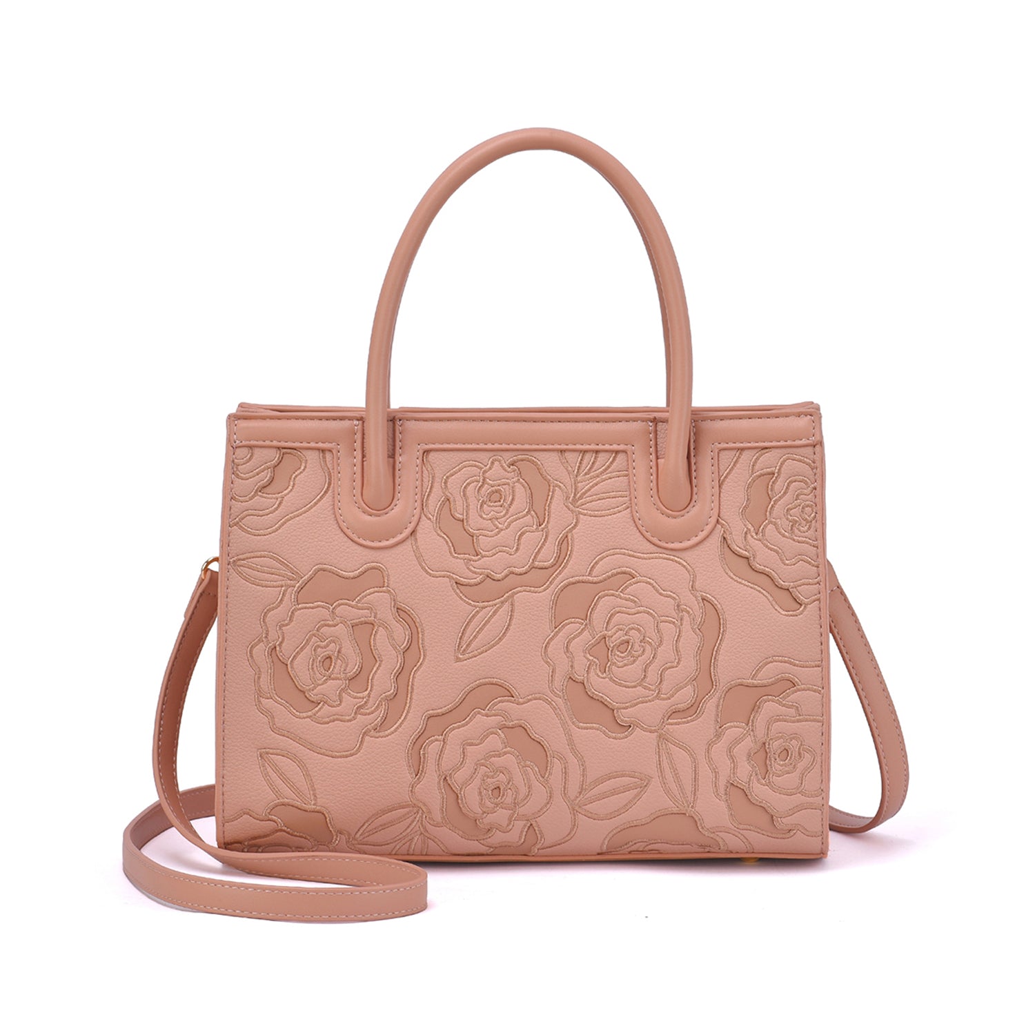 Darla Embossed Floral Structured Handbag - Mellow World 