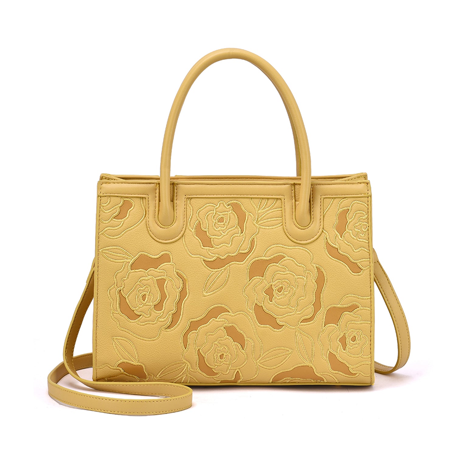 Darla Embossed Floral Structured Handbag - Mellow World 