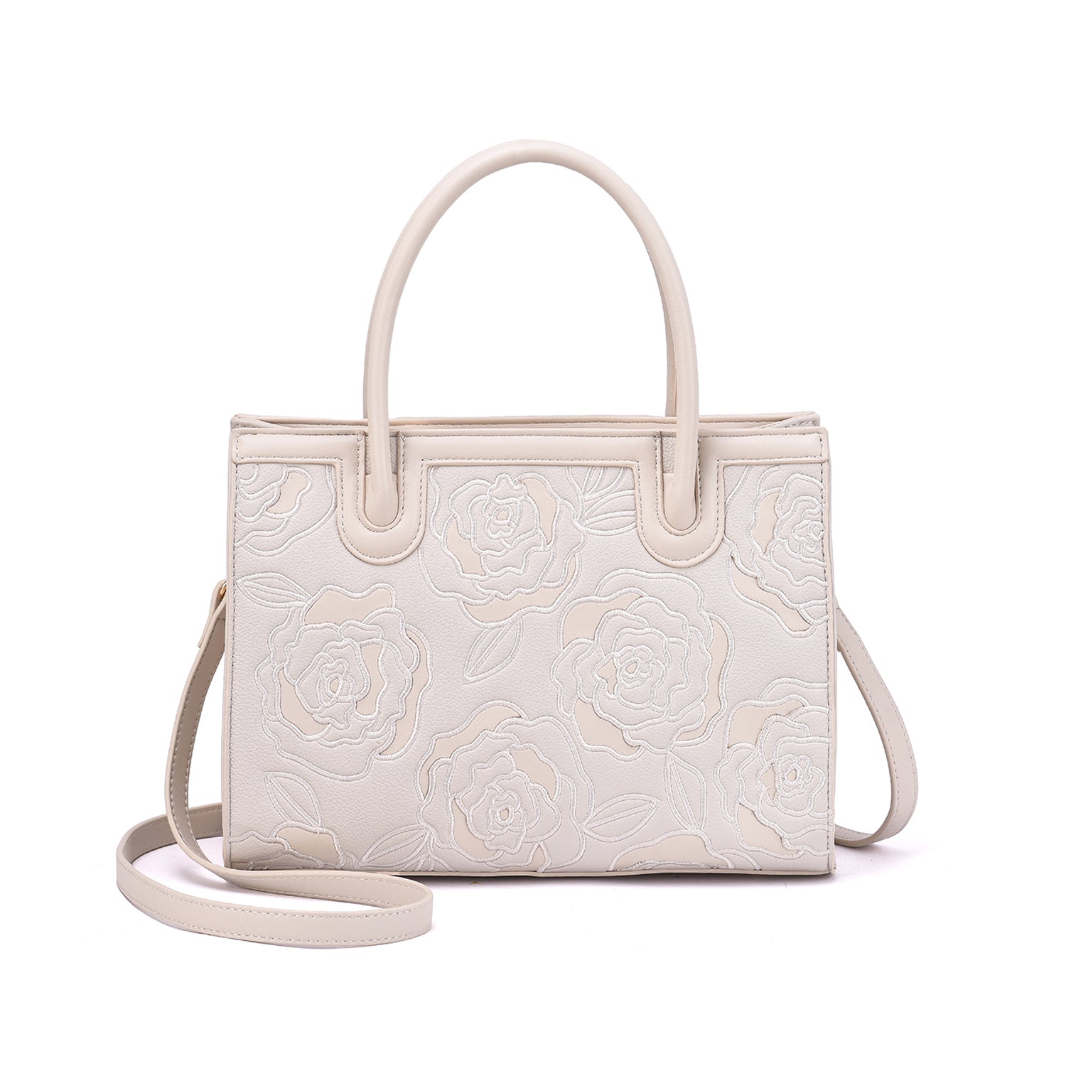 Darla Embossed Floral Structured Handbag - Mellow World 