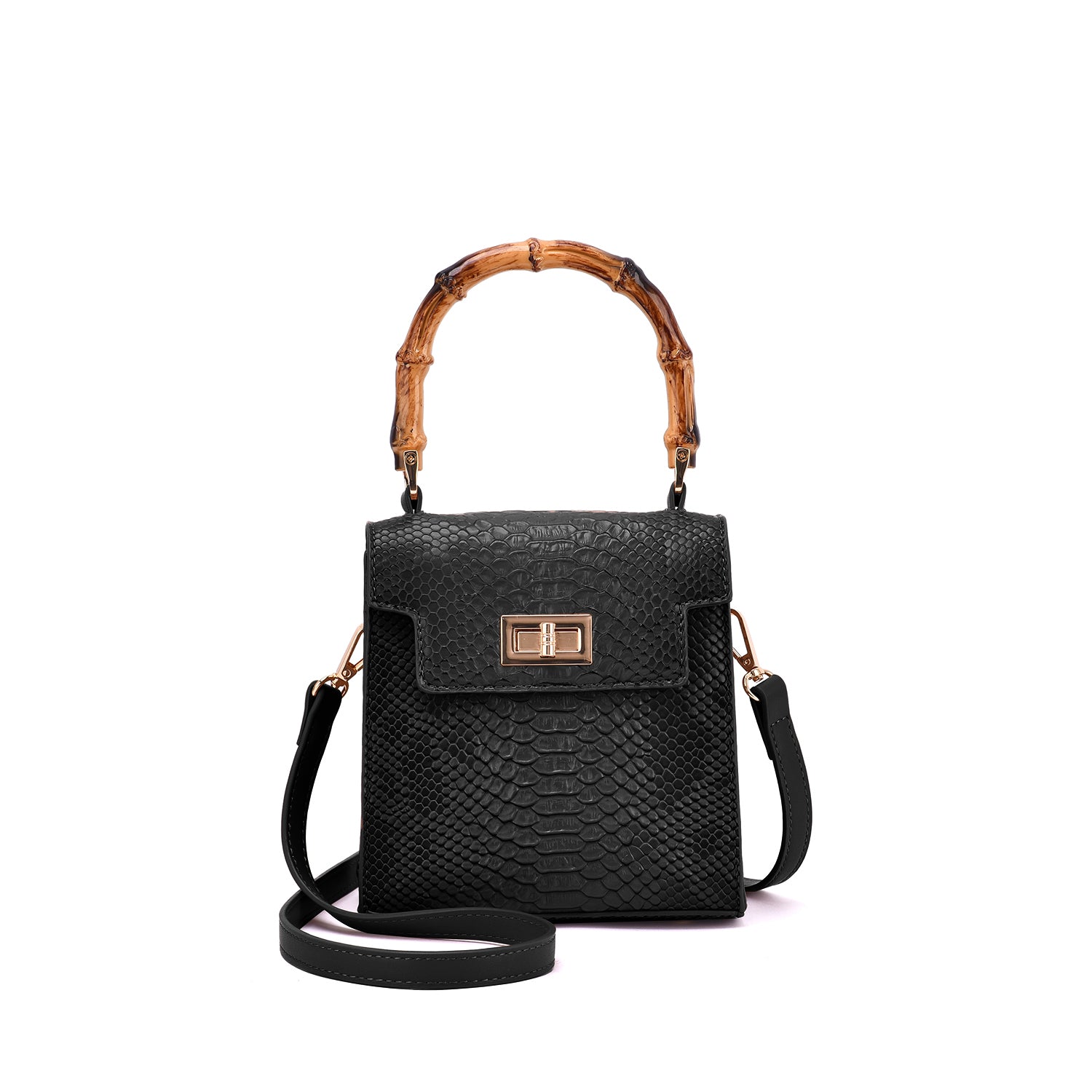 Sia Snake Embossed Crossbody Bag