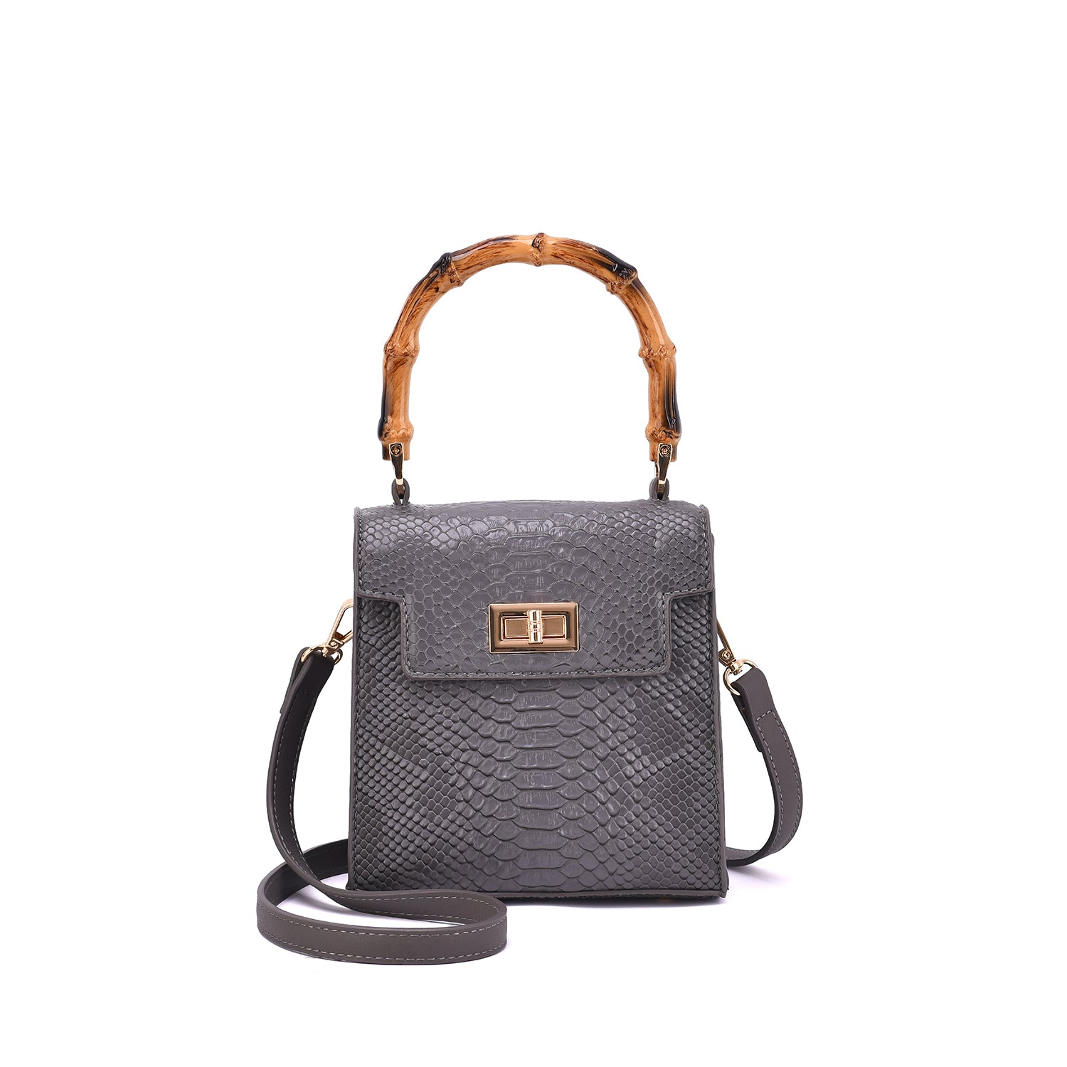 Sia Snake Embossed Crossbody Bag