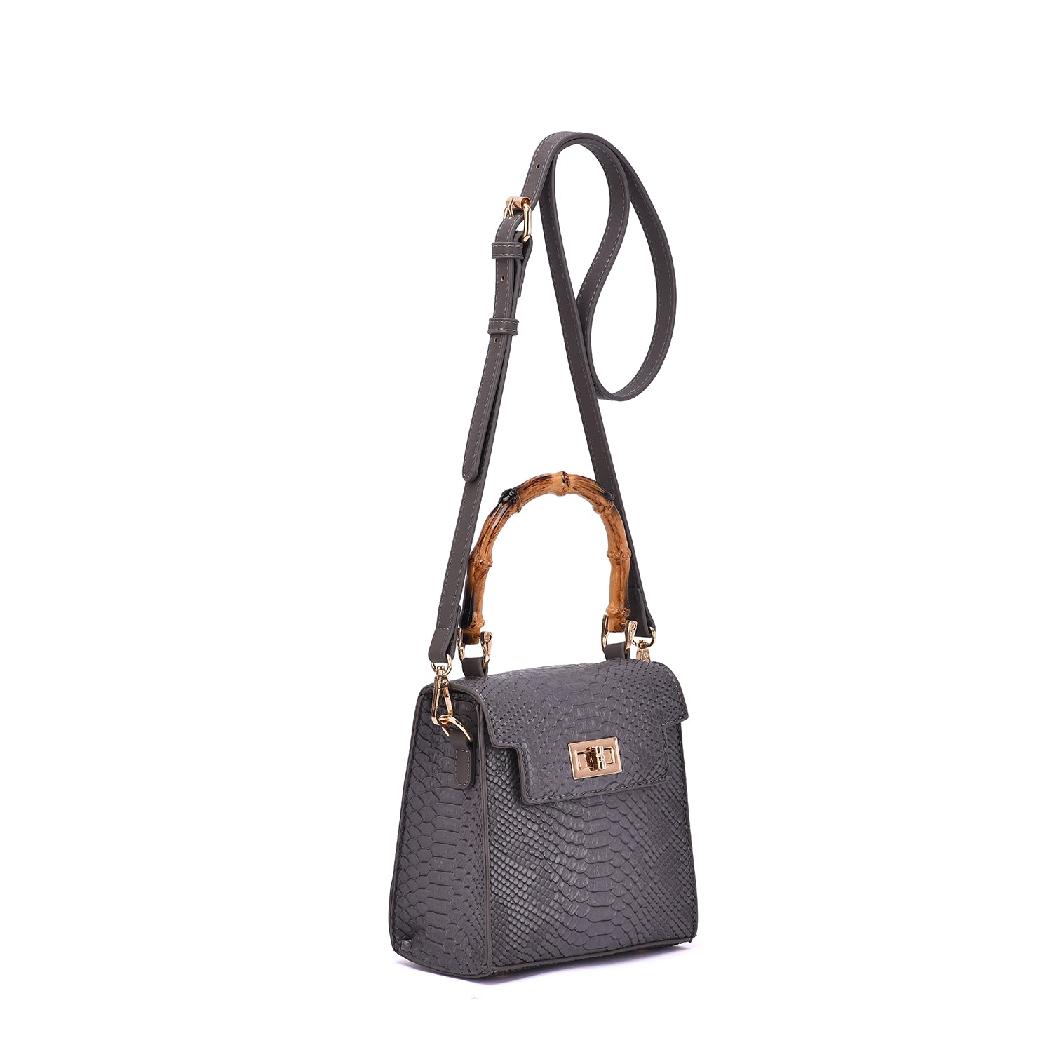 Sia Snake Embossed Crossbody Bag
