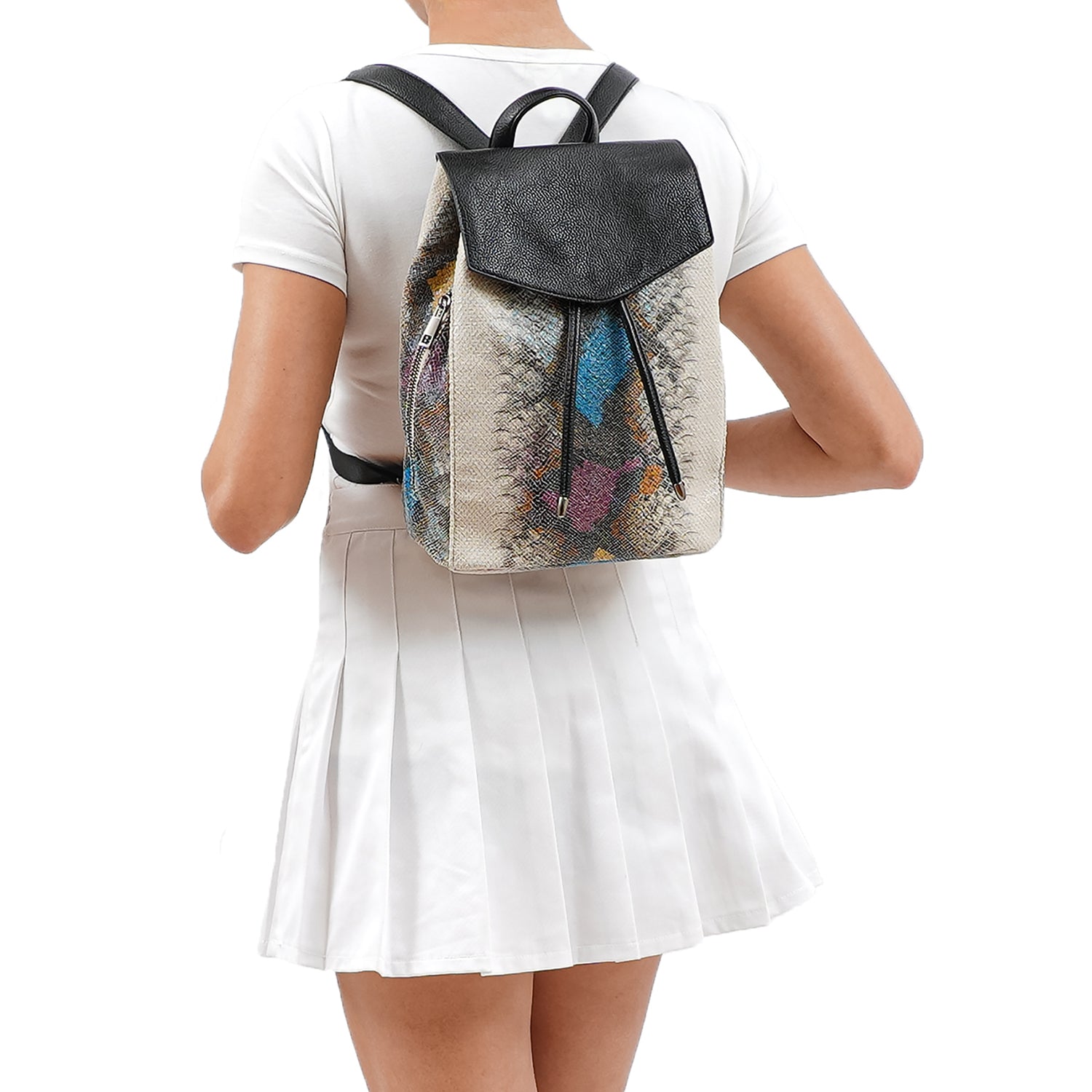 Karai Snakeskin Embossed Backpack. - Mellow World 