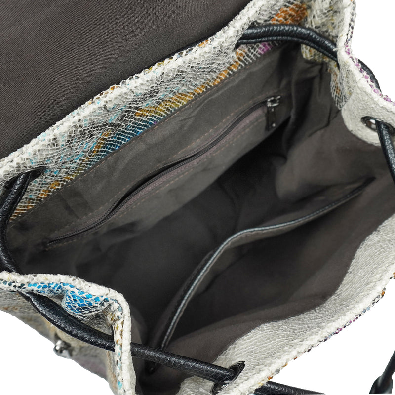 Karai Snakeskin Embossed Backpack. - Mellow World 