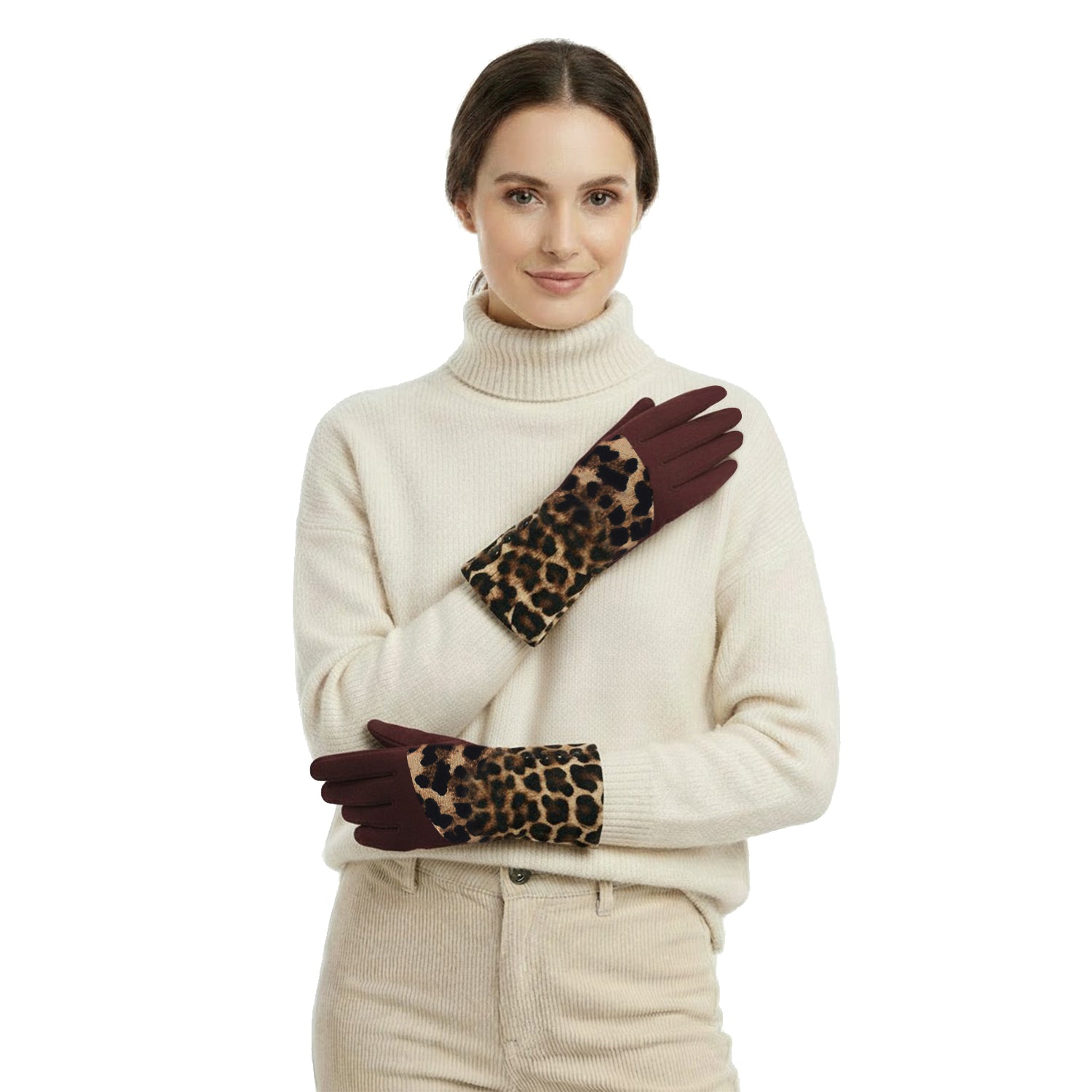 Nya Warm Winter Gloves Featuring Leopard Print - Mellow World 