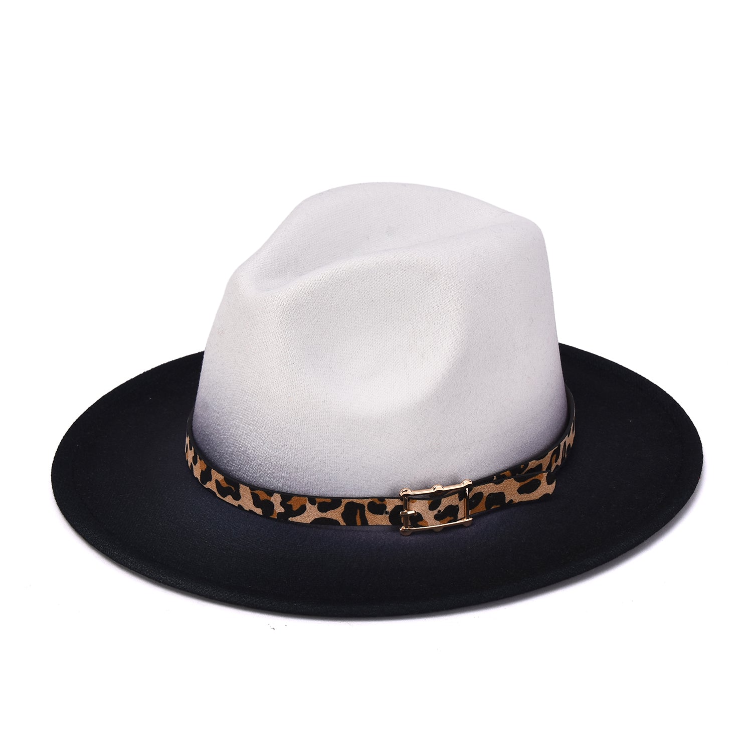Women's Gradient Hat With Leopard Belt Band