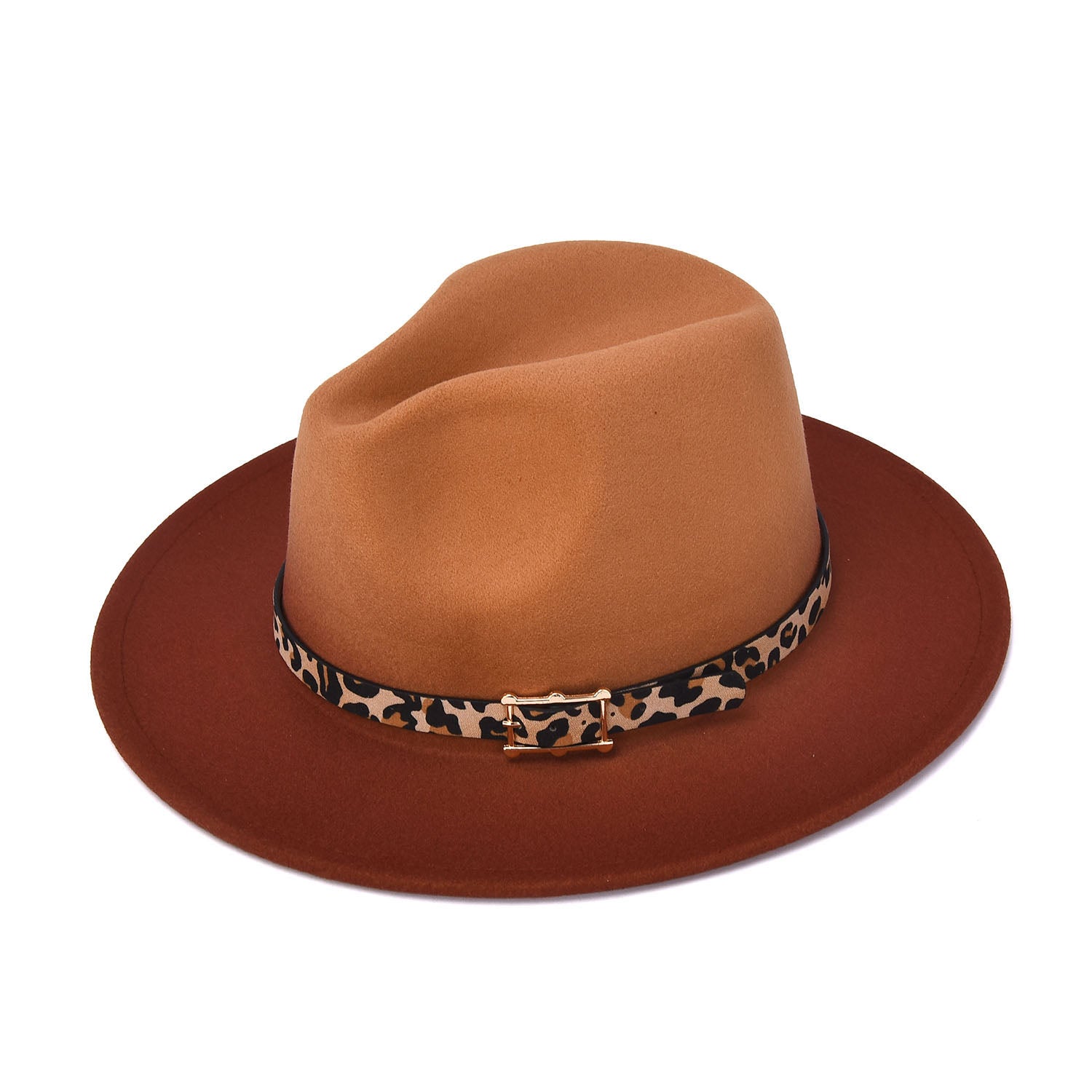 Women's Gradient Hat With Leopard Belt Band