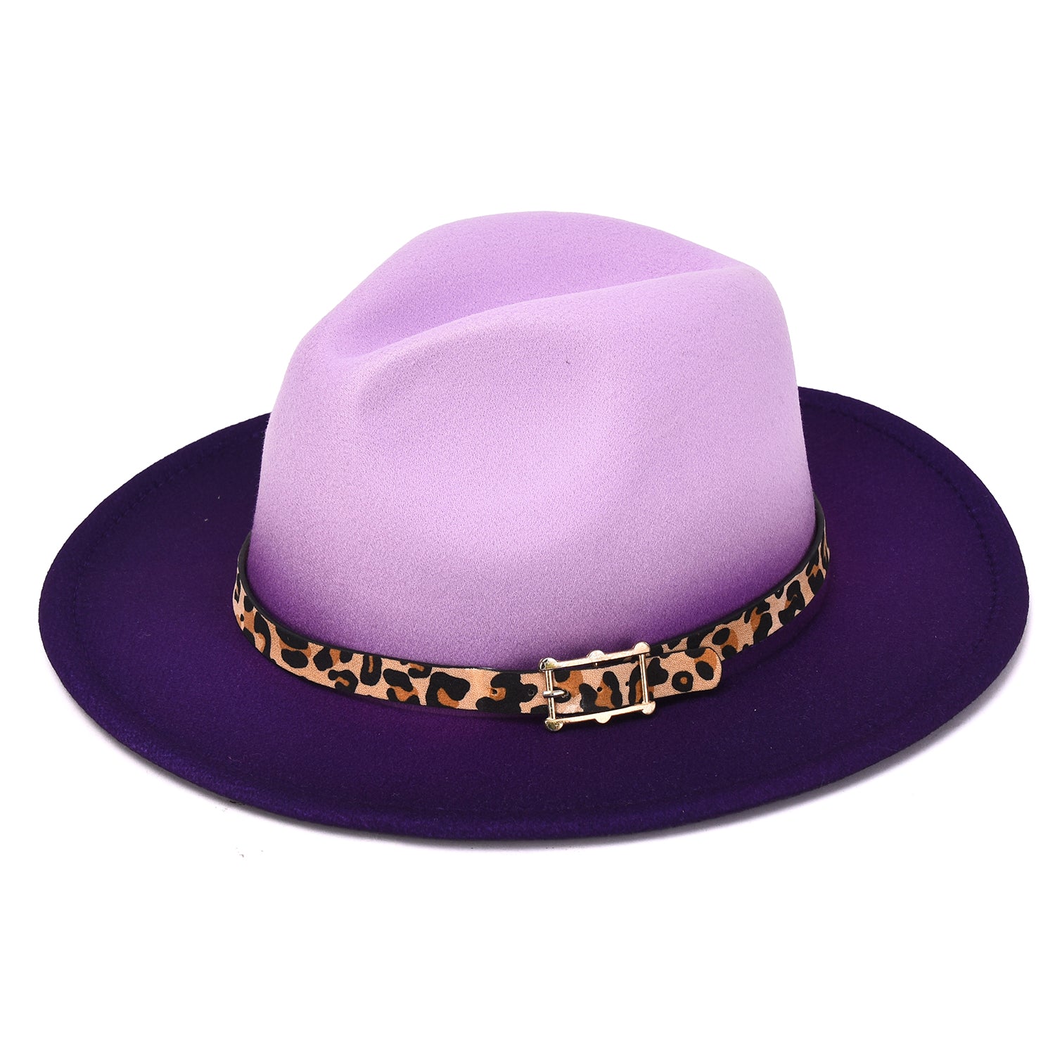 Women's Gradient Hat With Leopard Belt Band