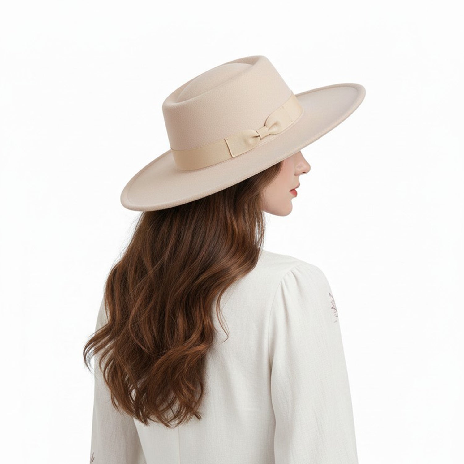 Women's Wide Brim Bow Felt Hat - Mellow World 