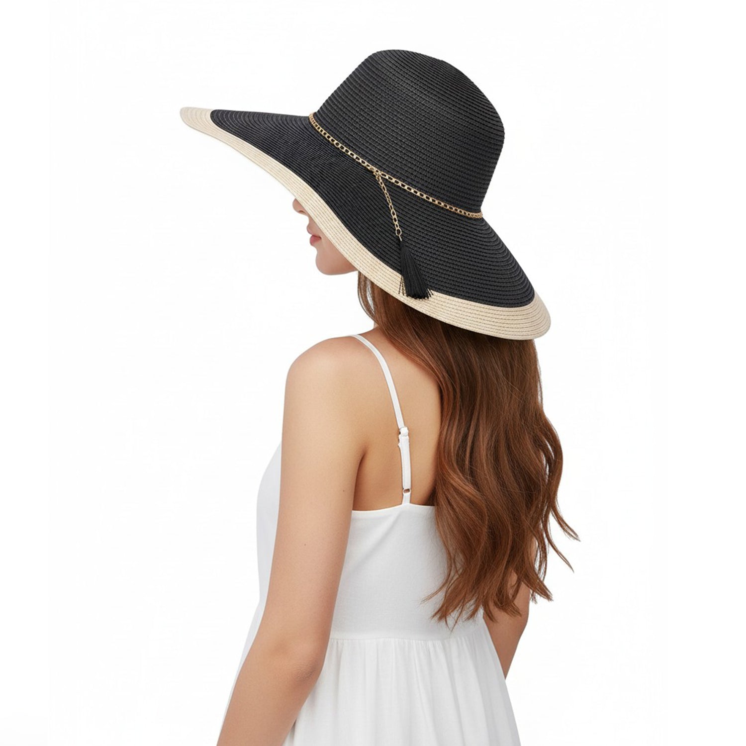 Women's Wide Brim Sun Hat With Tassel - Mellow World 