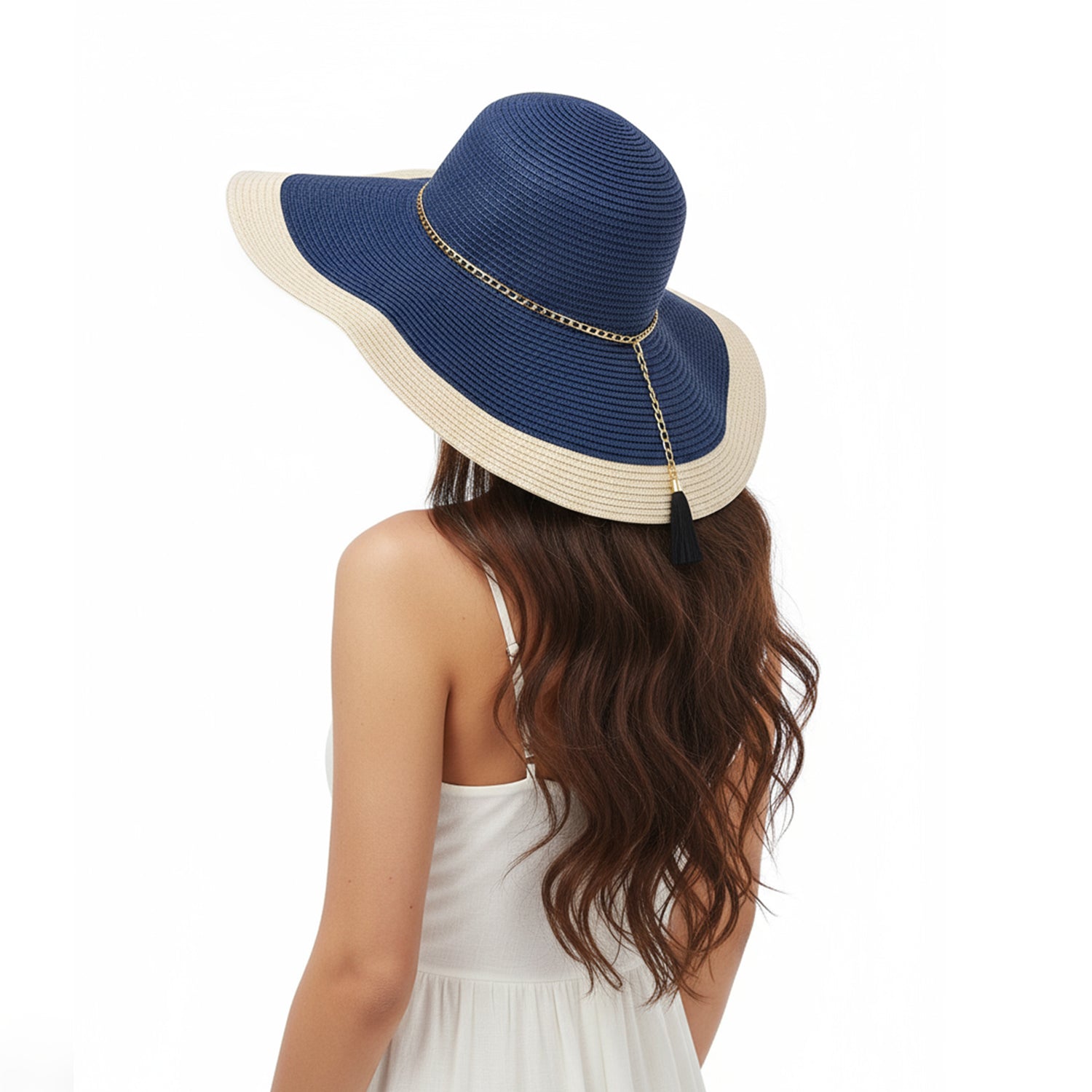 Women's Wide Brim Sun Hat With Tassel - Mellow World 