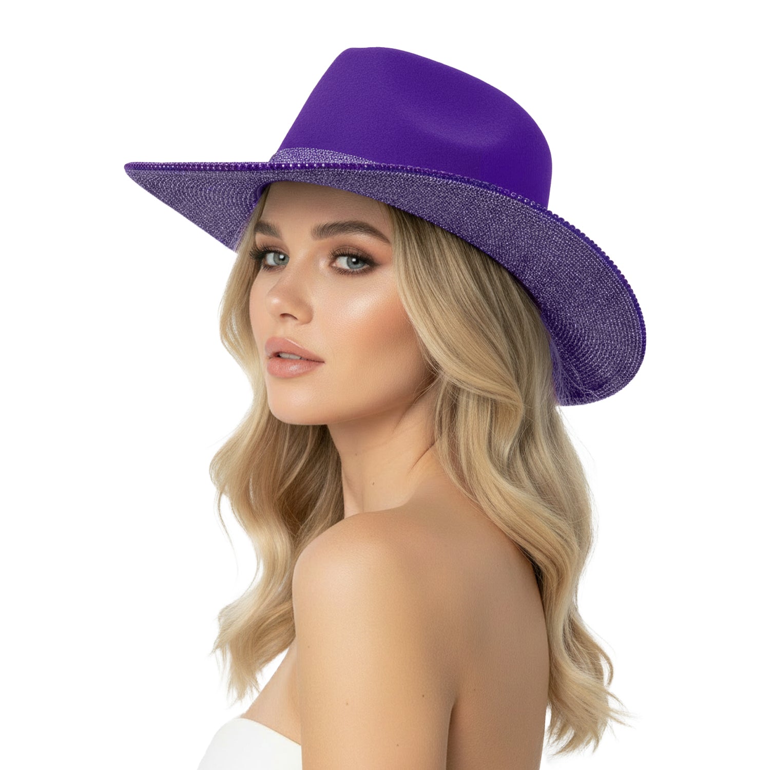 Women's White Rhinestone Cowboy Hat - Mellow World 