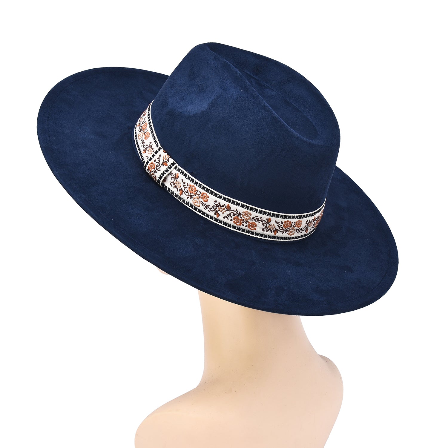 Women's Felt Hat With Floral Embroidery Band - Mellow World 