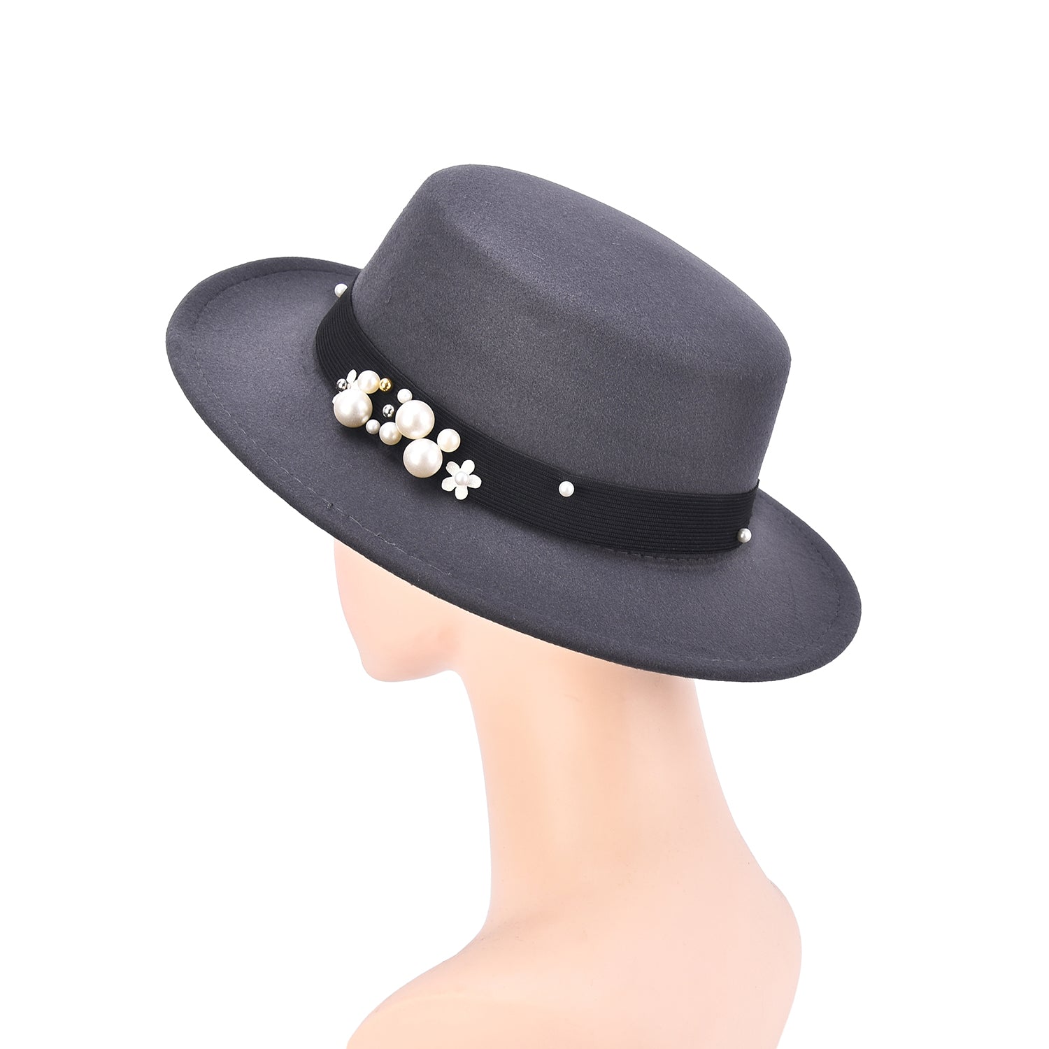 Women's Simulated Pearl Band Felt Hat - Mellow World 