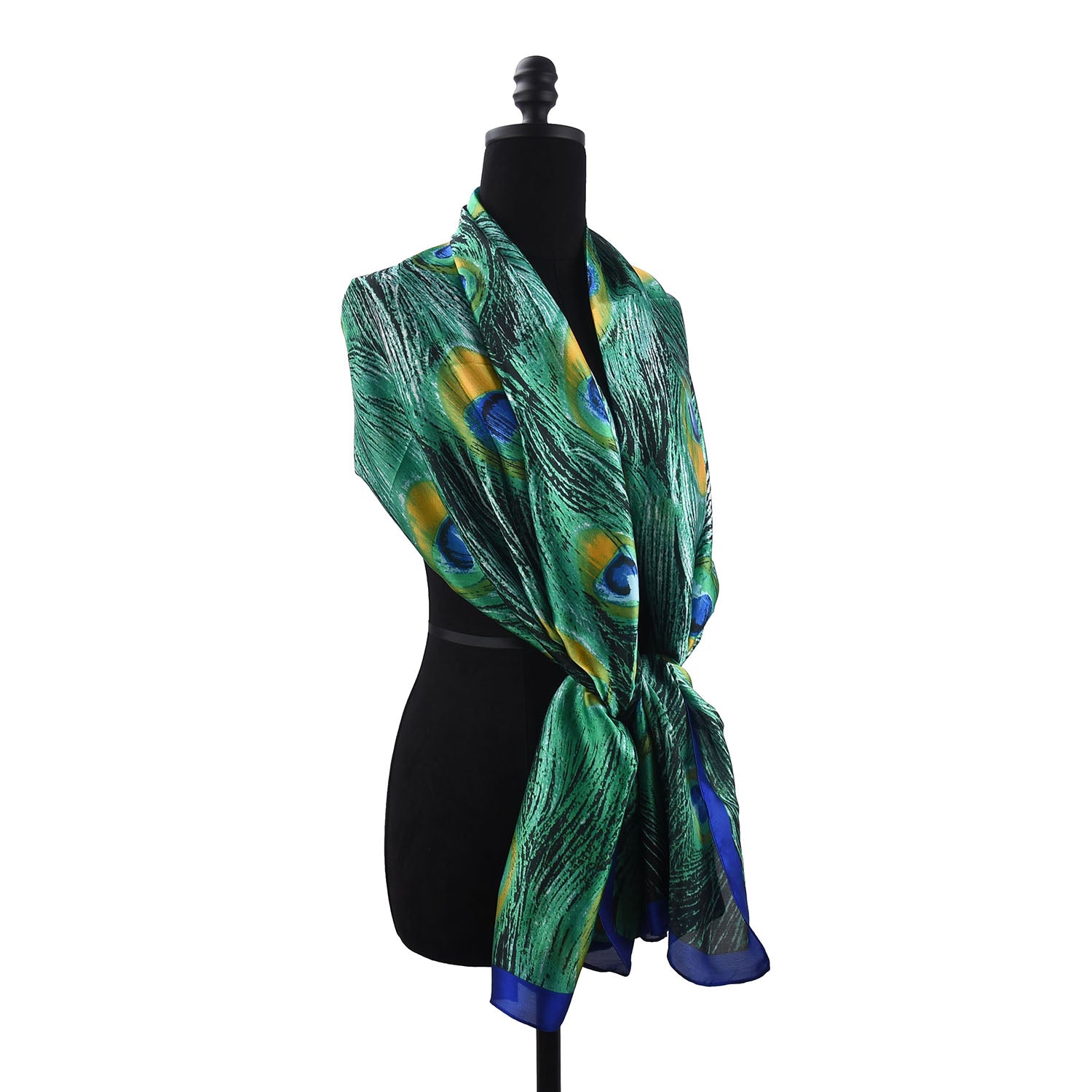 Women's Peacock Feather Pattern Wrap Scarf - Mellow World 