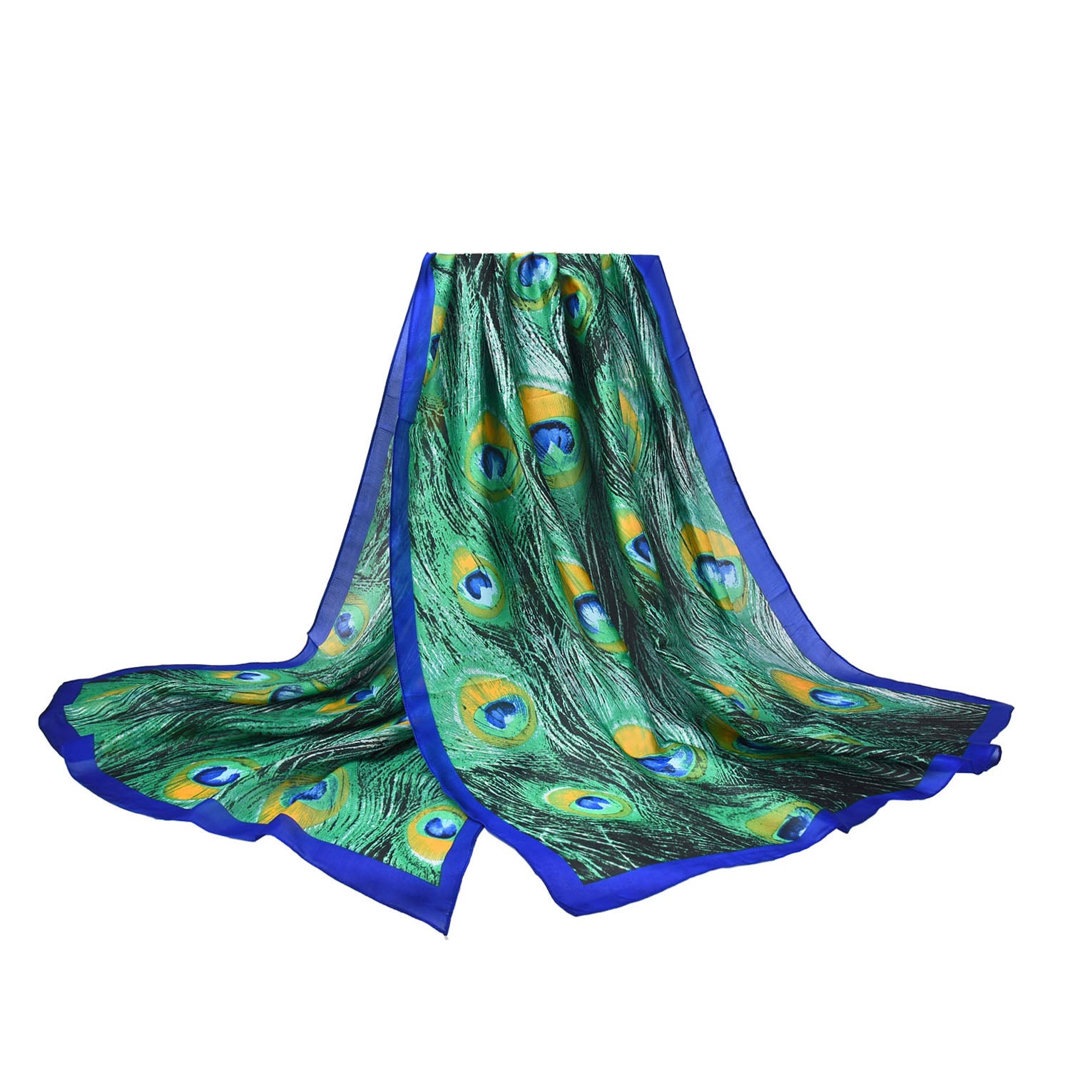 Women's Peacock Feather Pattern Wrap Scarf - Mellow World 